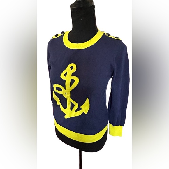 ⚓️ BEAUTIFUL NAUTICAL SWEATER!! COOL COLORS! LIGHTWEIGHT! 3/4 SLEEVE ⚓️ - Picture 9 of 16